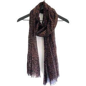 Leopard Print Scarf from Lands End Good Condition
